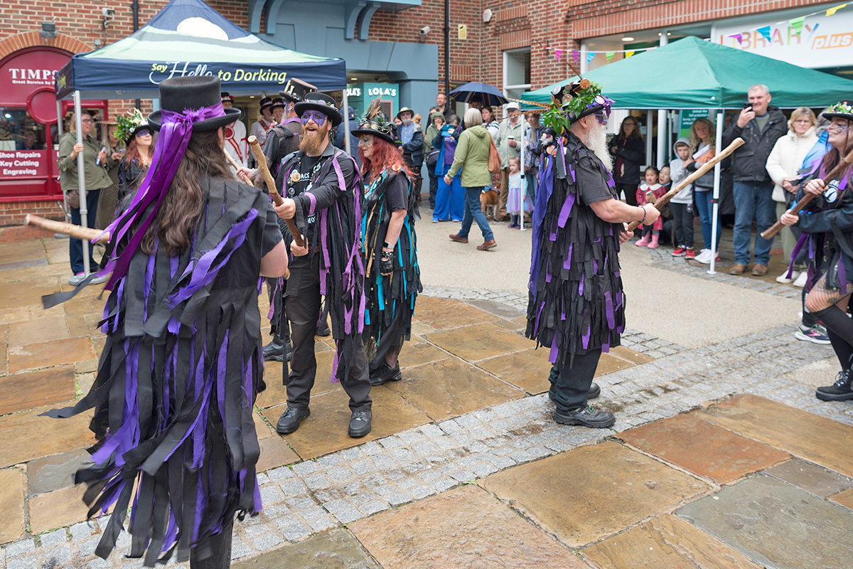GBGW 2026 The Big Celebration. Dorking Day of Dance Morris Dancers preparing to dance