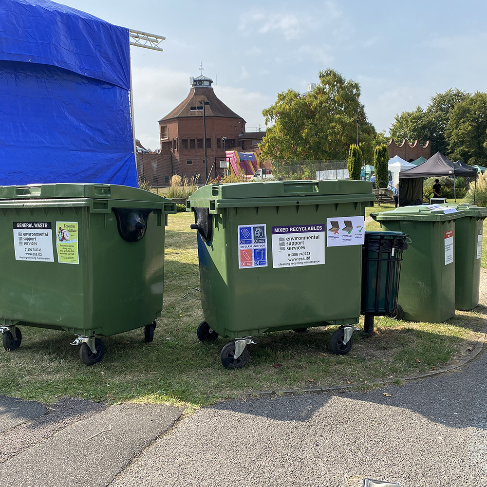 Recycling station at Pippfest 2024