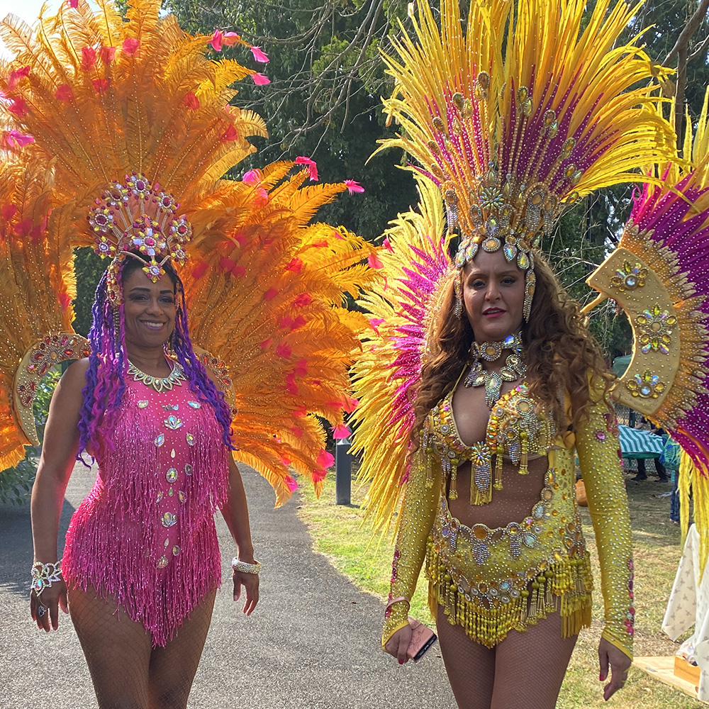 Beautifully costumed Carnival Dancers at Pippfest 2024