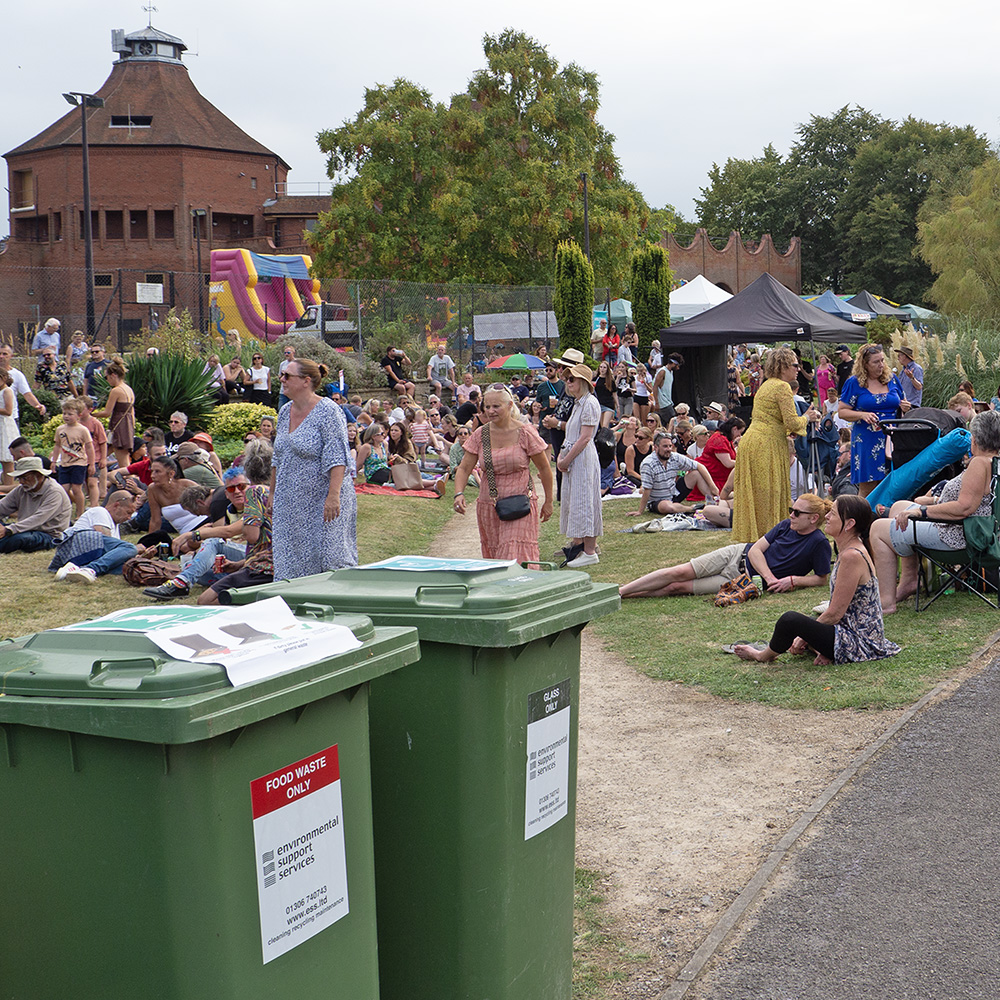 Recycling Bins at Pippfest 2024. Thanks Ken and ESS